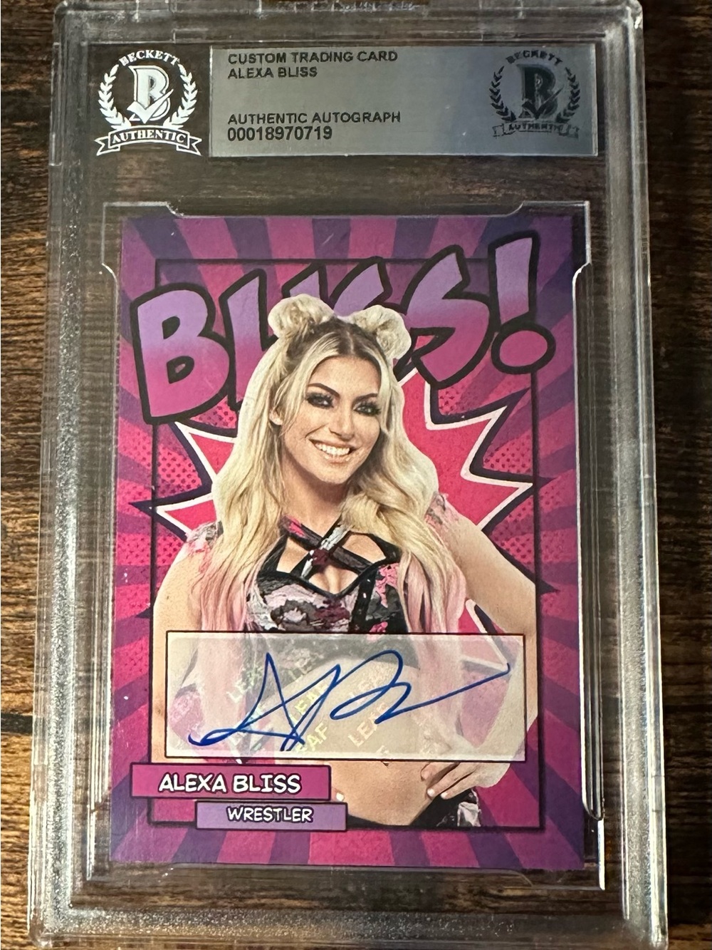Alexa Bliss WWE SIGNED Autograph Trading Card Beckett certified encased